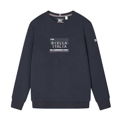FILA Crewneck Pullover Sweatshirt Letter Print - Legendary Blue F11M411211F-NV