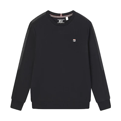 FILA Crewneck Sweatshirt with Dual Sleeve Letter Print in Legend Blue F61M341204A-NV