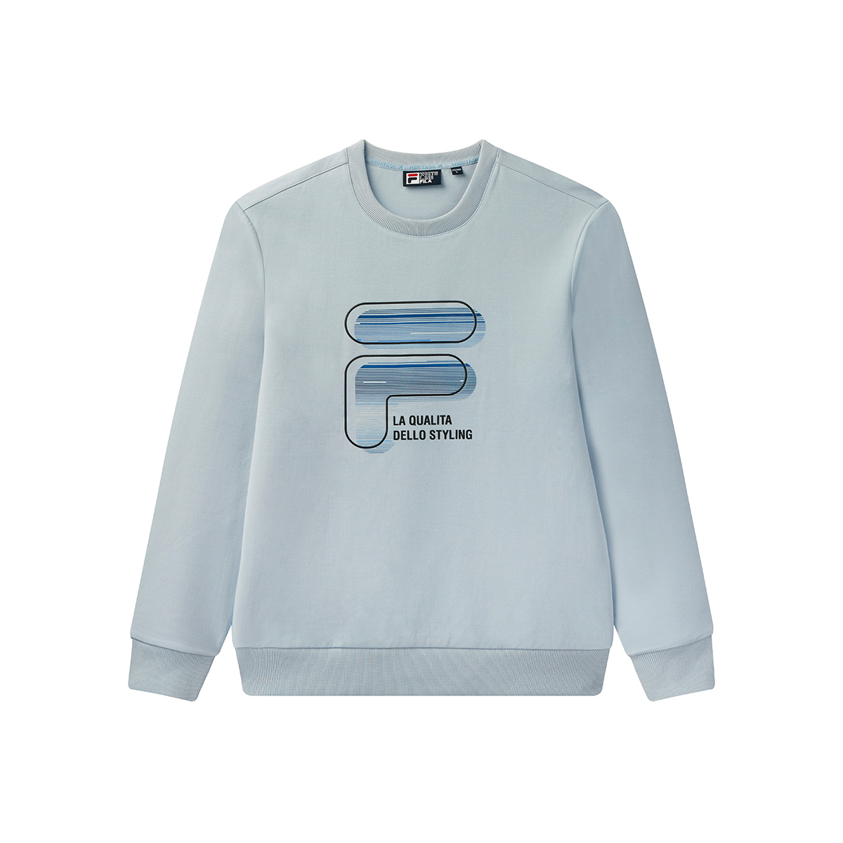 FILA Crewneck Sweatshirt with Large Logo - Blue Long Sleeve F11M048236F-LB