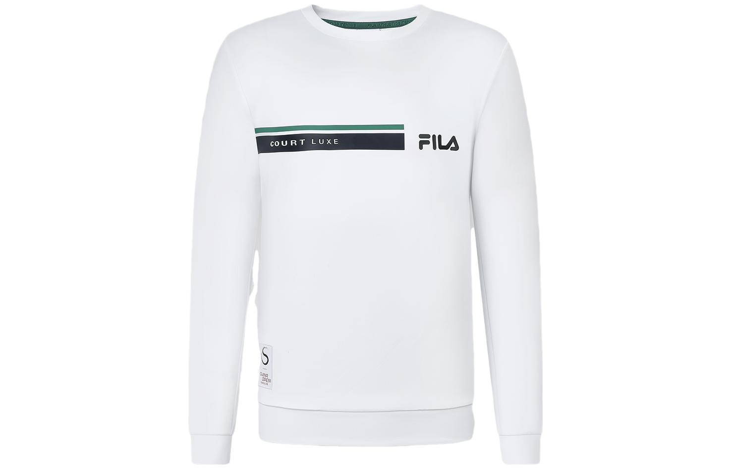 FILA Crewneck Tennis Sweatshirt Jade White Letter Print A11M343220F-WT