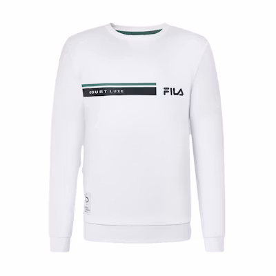 FILA Crewneck Tennis Sweatshirt Jade White Letter Print A11M343220F-WT