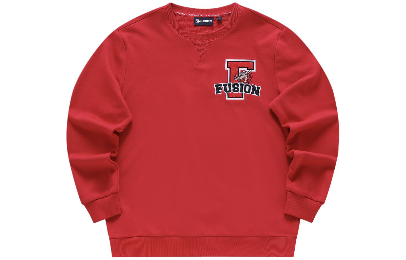 FILA CULTURE Lunar New Year Dragon Blessing Red Logo Knit Sweatshirt - T11M412207F-RD