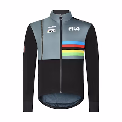 FILA CYCLING Series Retro Logo Colorblock Sports Jacket Black Mens A11M448503F-BK