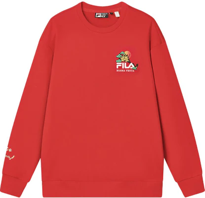 FILA 嘻哈龍系列紅色字母圖案男女款衛衣 F11U419203F-RD Buy FILA 嘻哈龍系列紅色字母圖案男女款衛衣 F11U419203F-RD