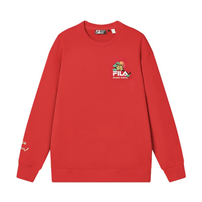 FILA Dada Dragon Series Pullover Letter Sweatshirt Unisex Legend Red F11U419203F-RD