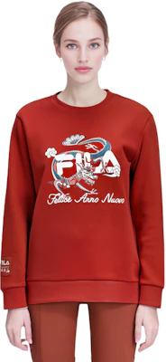 FILA 达达龙系列男女同款字母Logo休闲卫衣 F11M419215F-PK Shop FILA 达达龙系列男女同款字母Logo休闲卫衣 F11M419215F-PK