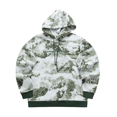 FILA Dark Teal Green All-Over Logo Print Hoodie T11M341207F-GN