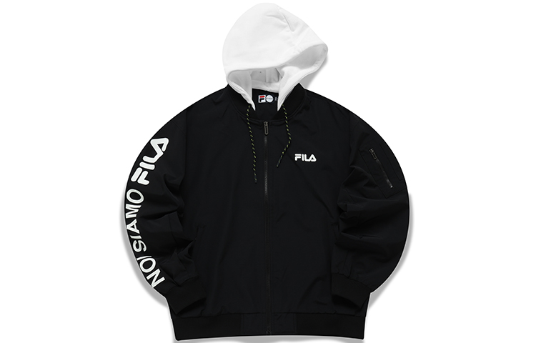 FILA Detachable Hooded Colorblock Logo Jacket - Black T11M141705F-BK