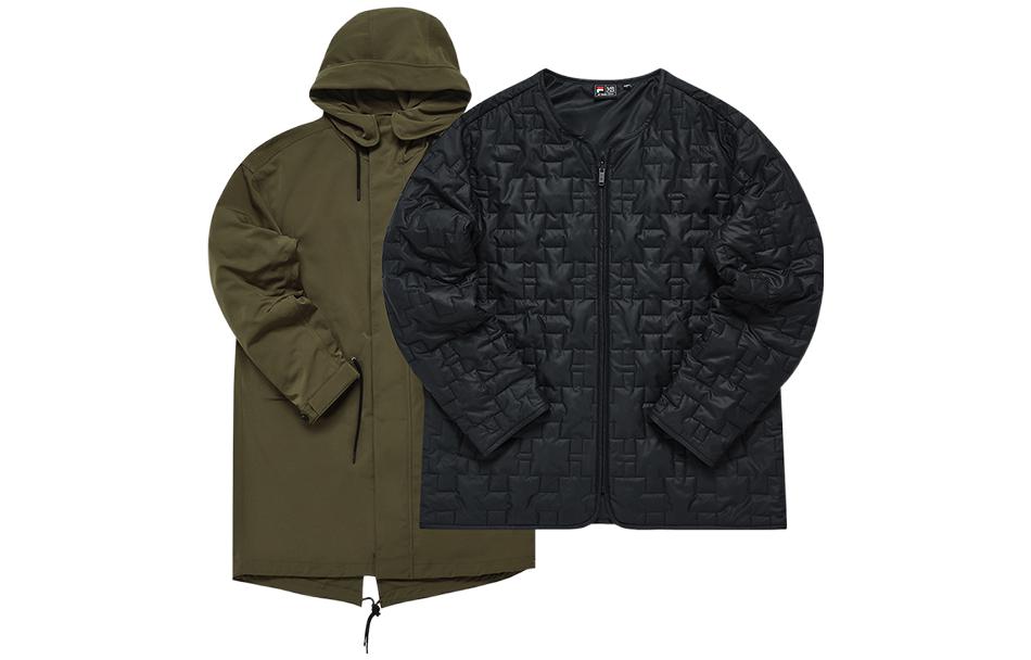 FILA Detachable Hooded Jacket with Inner Liner Army Green T11M319904F-GN