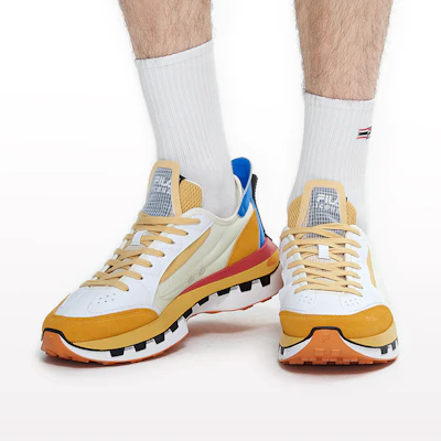 FILA KMシューズ 白黄青 (FILA KM shu-zu shiro ki ao) F12M233113FCW Sizing FILA KMシューズ 白黄青 (FILA KM shu-zu shiro ki ao) F12M233113FCW