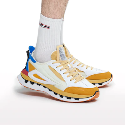 FILA KMシューズ 白黄青 (FILA KM shu-zu shiro ki ao) F12M233113FCW 1