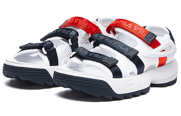 Lookbook FILA Disruptor Sports Sandalen Wit/Zwart/Rood F12M024506FWN