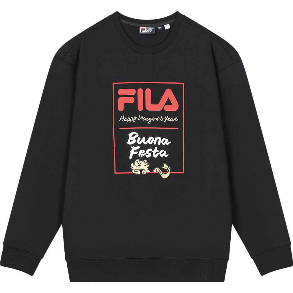 Order FILA 龍系列黑色套頭衛衣 男女休閒版型 F11U419201F-BK