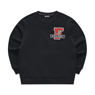 FILA Dragon Series Black Pullover Sweatshirt with Logo Print T11M412207F-BK