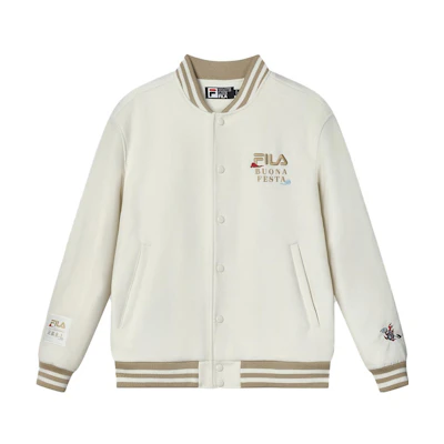 FILA Dragon Series SS24 Casual Patterned Jacket Ceramic White. F11M419904F-IV