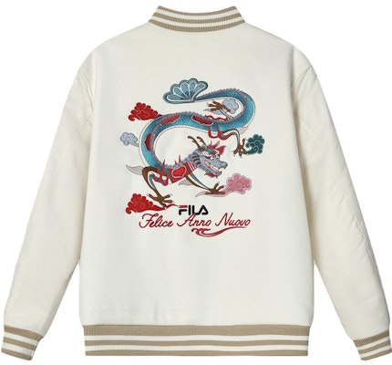 FILA 龙系列 SS24 休闲图案夹克 陶瓷白. F11M419904F-IV Lookbook FILA 龙系列 SS24 休闲图案夹克 陶瓷白. F11M419904F-IV