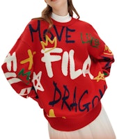 FILA Dragon Series Sweater Rajut Merah Unisex - Desain Tulisan Tangan Unik. F11U419402F-RD Purchase FILA Dragon Series Sweater Rajut Merah Unisex - Desain Tulisan Tangan Unik. F11U419402F-RD