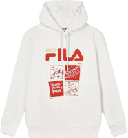 FILA Dragon Series Unisex Loose Fit Hoodie Cloud White F11U419204FWT FILA Dragon Series Unisex Loose Fit Hoodie Cloud White F11U419204FWT