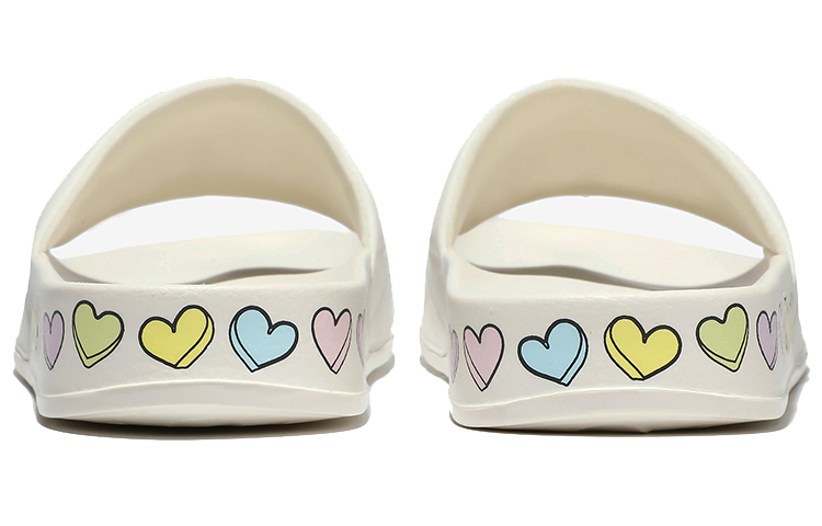 Lookbook 斐乐 Fila Drifter 21 V-Day 愛心塗鴉 簡約休閒厚底拖鞋 米白 韓版