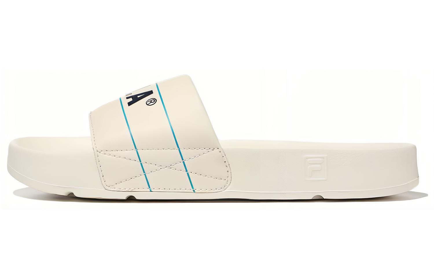 FILA Drifter Lines Casual Sports Slippers Unisex Beige Blue Korean Version 'Creamwhite Blue' 1SM01942E_920