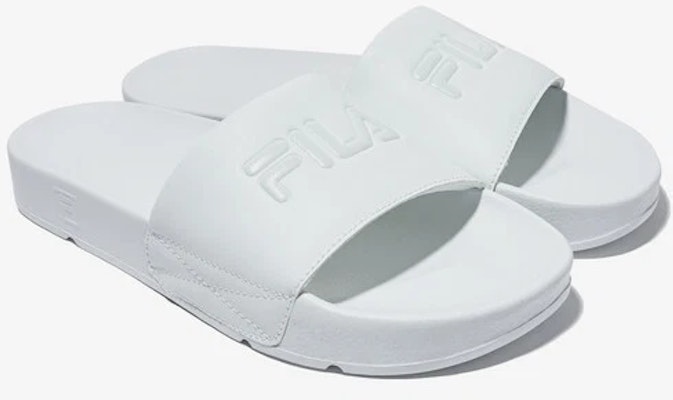 Fila Drifter Slide Sandals White/White/Grey 11001SM02591H101 Order Fila Drifter Slide Sandals White/White/Grey 11001SM02591H101