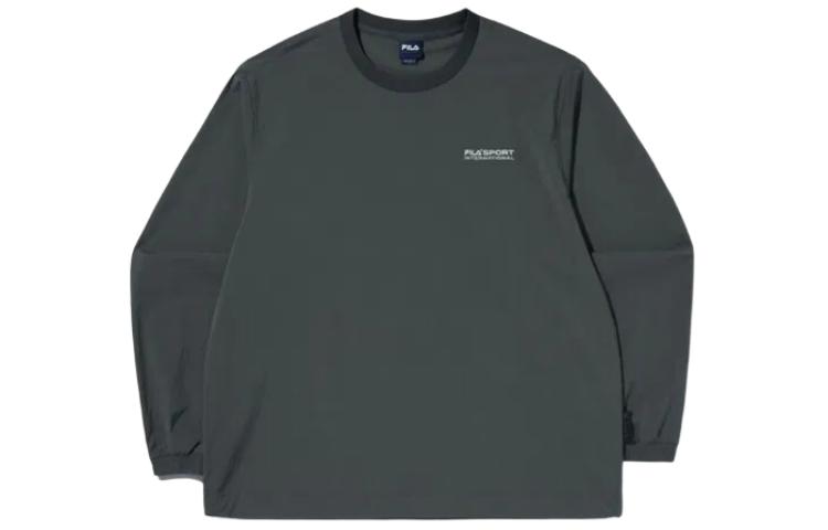 FILA Embroidered Letter Crewneck Long Sleeve Sweatshirt Unisex Grey FS2POG1131-XSTO