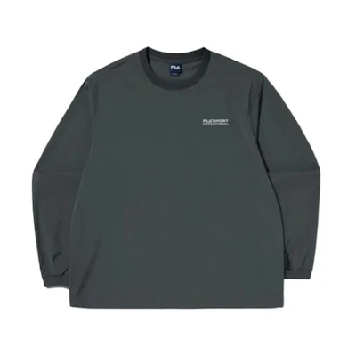 FILA Embroidered Letter Crewneck Long Sleeve Sweatshirt Unisex Grey FS2POG1131-XSTO
