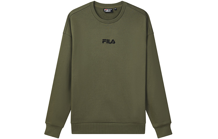 FILA Embroidered Logo Army Green Pullover Sweatshirt Unisex F51U138295F-GN