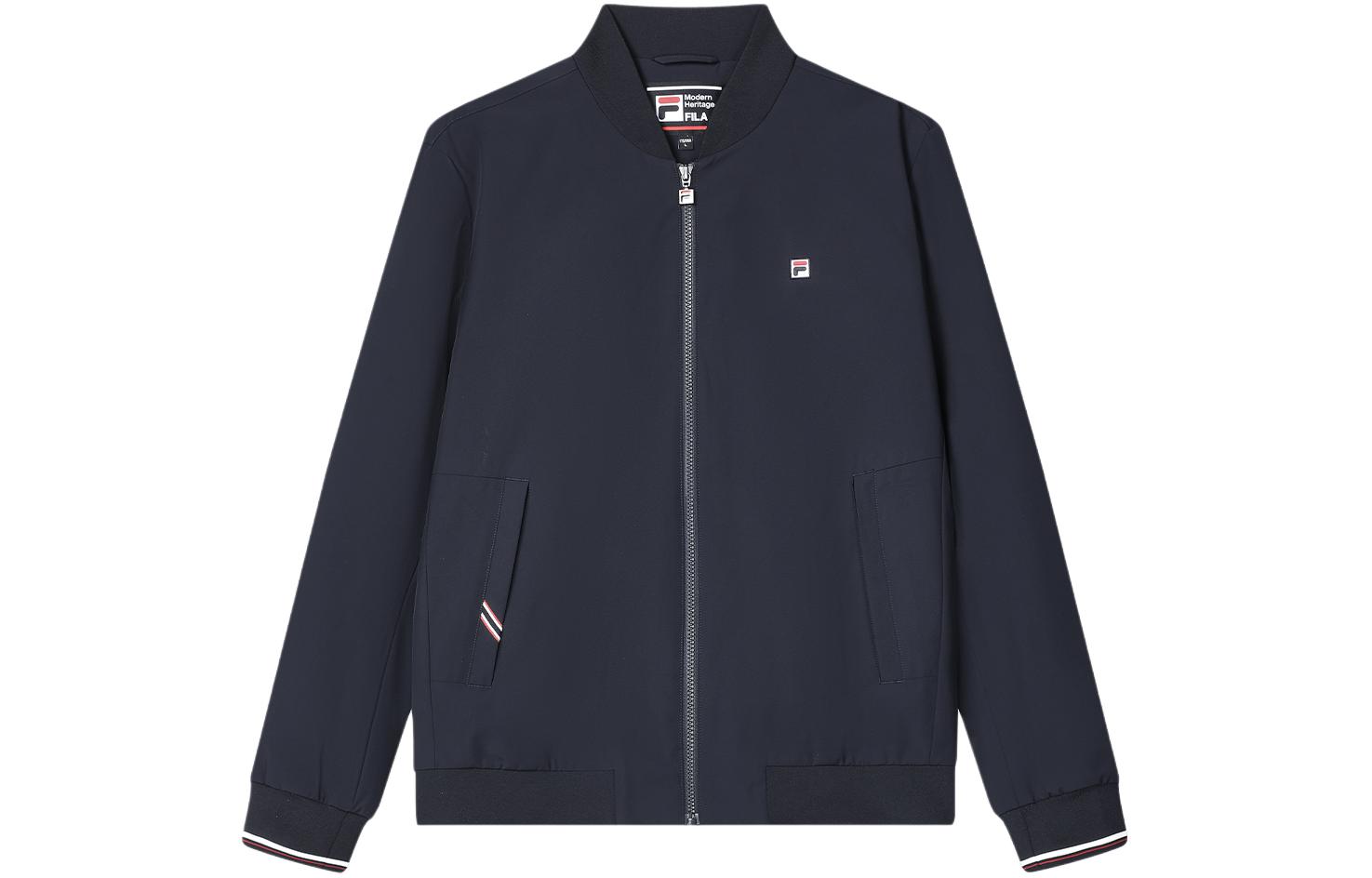 FILA Embroidered Logo Baseball Collar Woven Jacket - Legend Blue F11M411708F-NV