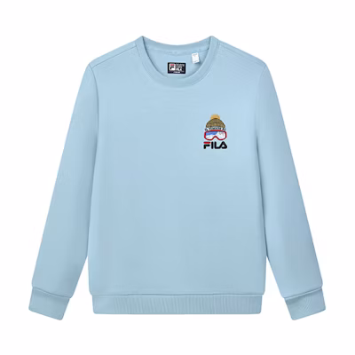 FILA Embroidered Logo Casual Knit Pullover Sweatshirt Men’s Ridge Blue F11M148203F-LB