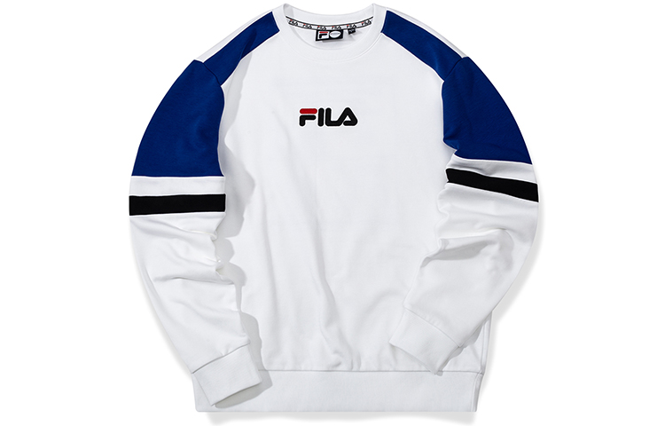 FILA Embroidered Logo Colorblock Crewneck Sweatshirt White T11M033206F-WT
