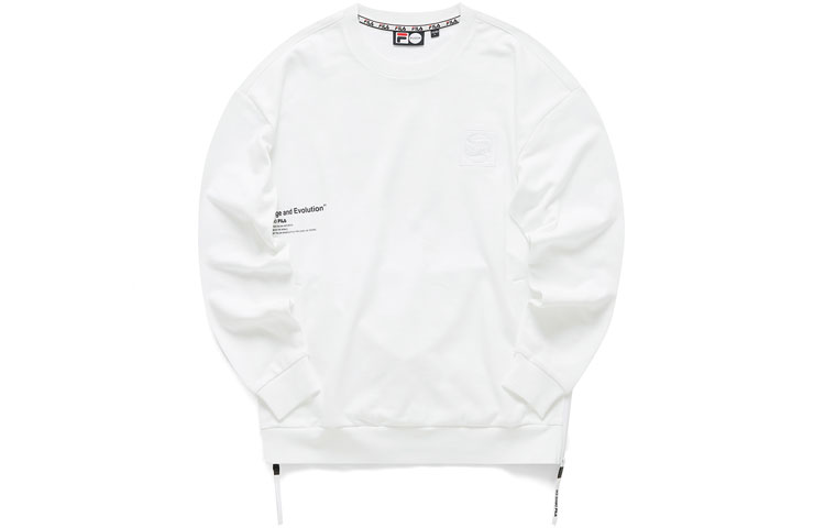 FILA Embroidered Logo Crewneck Sweatshirt Standard White Casual Style T11M111214F-WT