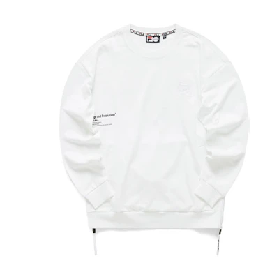 FILA Embroidered Logo Crewneck Sweatshirt Standard White Casual Style T11M111214F-WT