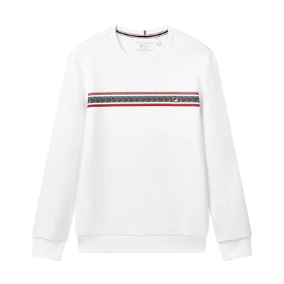 FILA Embroidered Logo Crewneck Sweatshirt Standard White F11M141214FWT