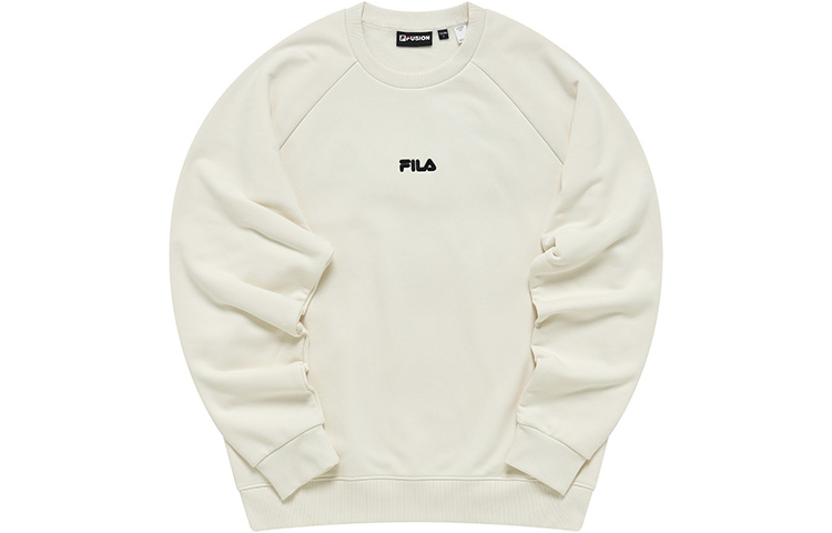 FILA Embroidered Logo Fleece Pullover Sweatshirt Beige T11M245209F-BG