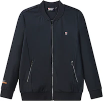 FILA Embroidered Logo Knit Bomber Jacket - Legendary Blue F11M128501F-NV FILA Embroidered Logo Knit Bomber Jacket - Legendary Blue F11M128501F-NV
