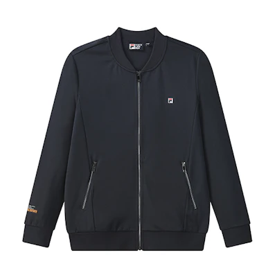 FILA Embroidered Logo Knit Bomber Jacket - Legendary Blue F11M128501F-NV