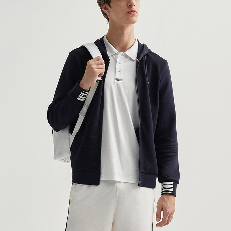 FILA Embroidered Logo Knit Hoodie Jacket - Legendary Blue F11M031503FNV 圖 5