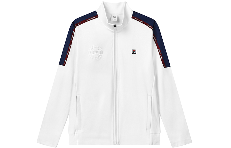 FILA Embroidered Logo Knitted Track Jacket - Jade White A11M133502F-WT