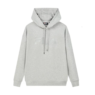 FILA Embroidered Logo Loose Hoodie Unisex White/Grey F51U138298F-MG