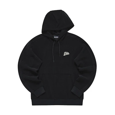 FILA Embroidered Logo Oversized Hoodie - Casual Sportswear in Black T11M312205F-BK