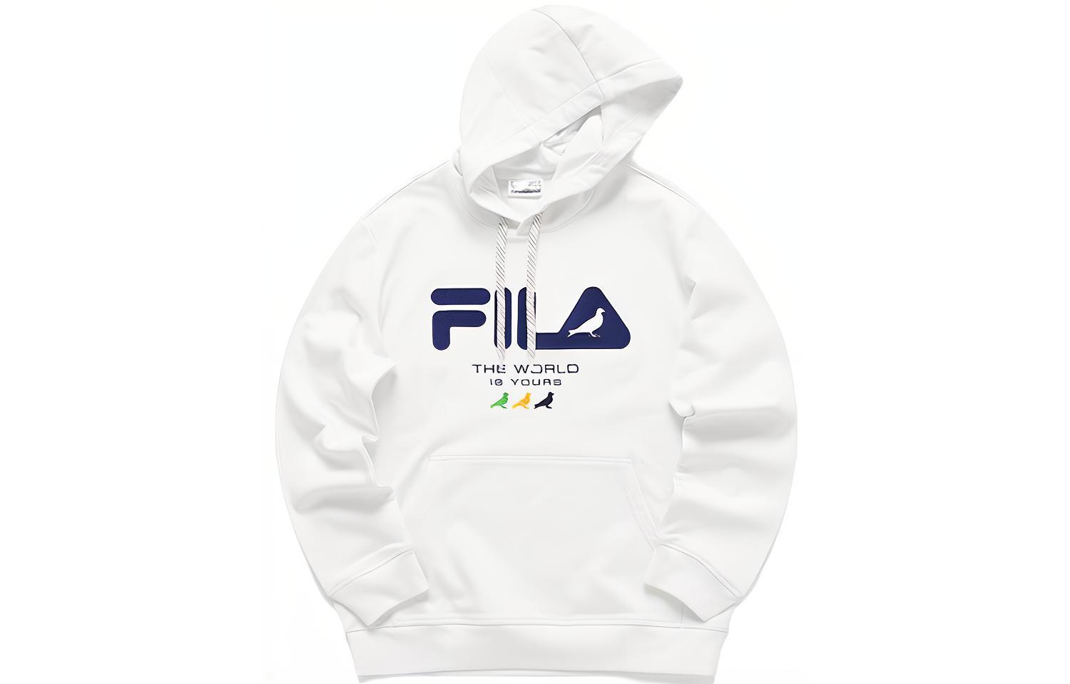 FILA Embroidered Logo Pullover Hoodie White T11M114209F-WT