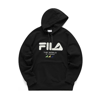 FILA Embroidered Logo Pullover Sweatshirt Black - Stylish Sportswear T11M114209F-BK