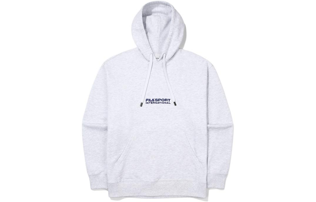 FILA Embroidered Logo Unisex Hoodie Long Sleeve Casual Grey FS2POE3603X-WTM