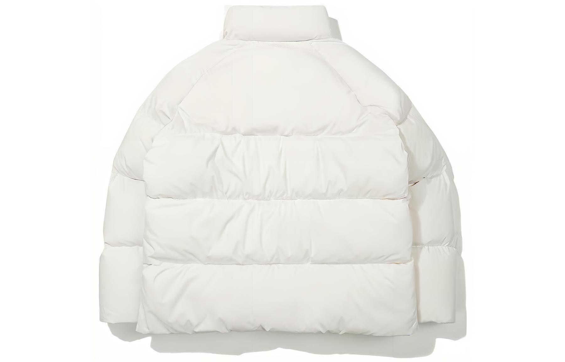 Lookbook FILA 刺繍ロゴ ホワイト ユニセックス ダウンジャケット 高襟 暖かいコート FS2DJD4101X-CRM