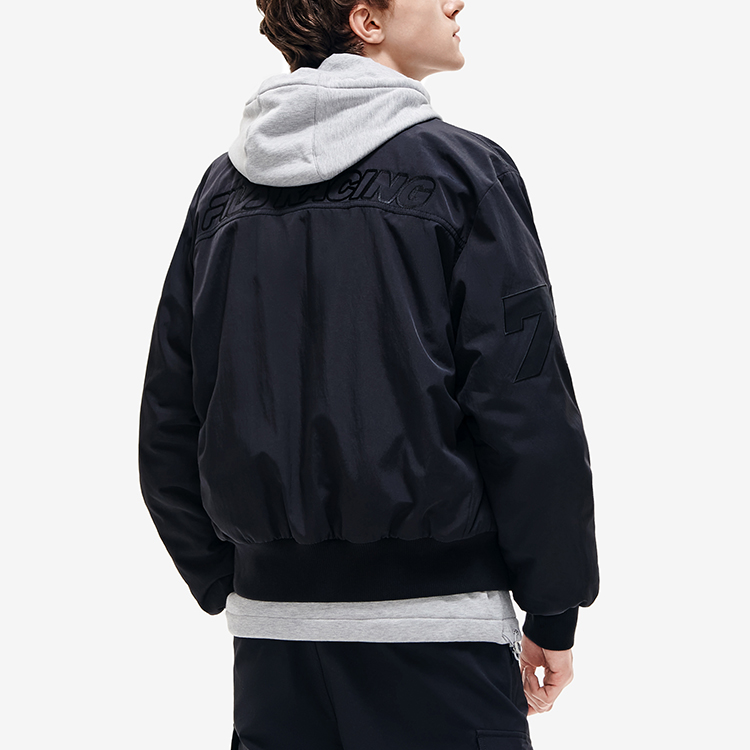 Purchase FILA 男士刺绣Logo冬季黑色飞行员夹克. F11M219901FBK