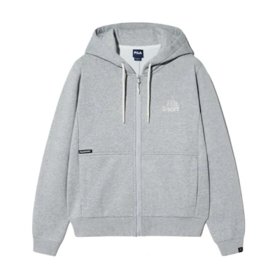 FILA Embroidered Logo Zip-Up Hoodie Unisex Grey FS2FTH1101ULML