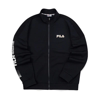 FILA Embroidered Logo Zip-Up Jacket Black T11M043501F-BK