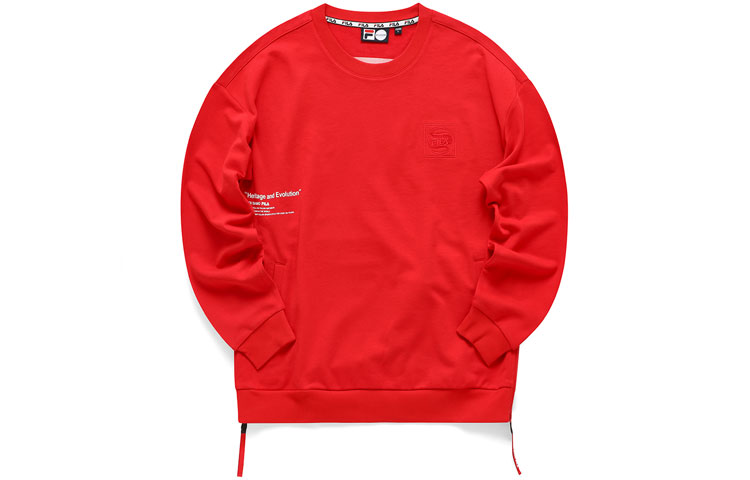 FILA Embroidered Pullover Sweatshirt Crewneck - Legend Red Casual Wear T11M111214F-RD