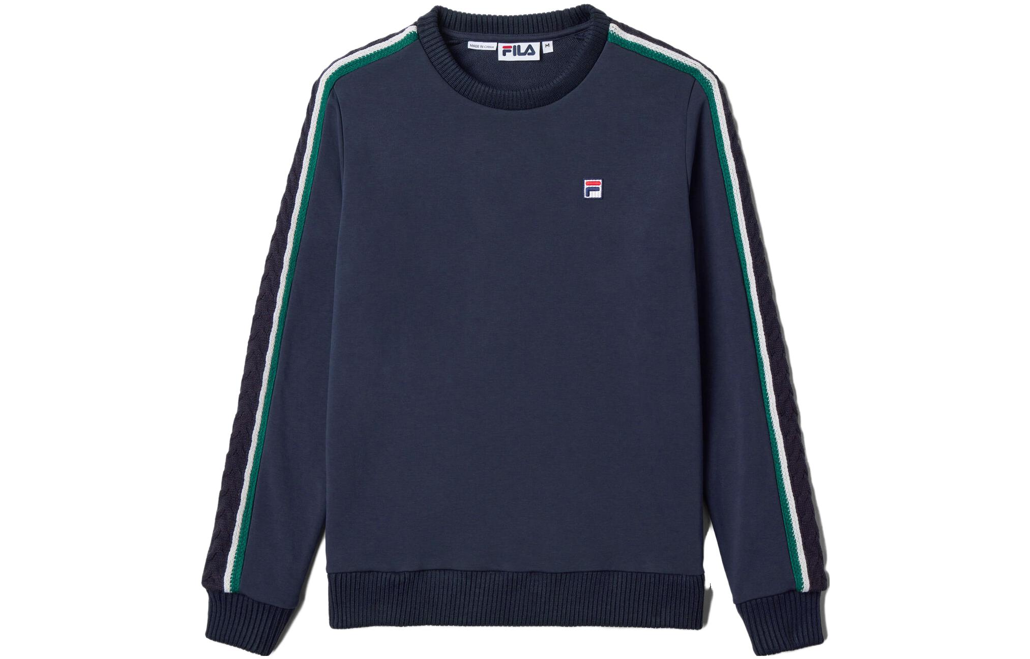 FILA F-Box Anniversary Colorblock Knit Pullover Sweatshirt Blue Unisex LU331124